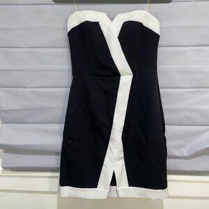 DO+BE Black and White Strapless Dress